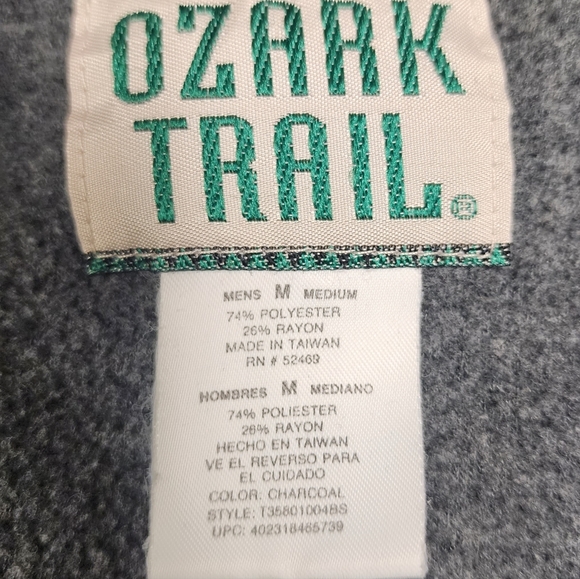 Ozark Trail Men's Front Zip Gray Vest with Black Trim Size Medium - Picture 8 of 10